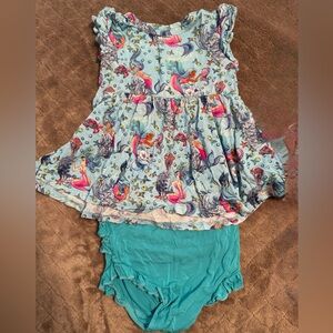Bamboo mermaid bummie set 18-24 months
